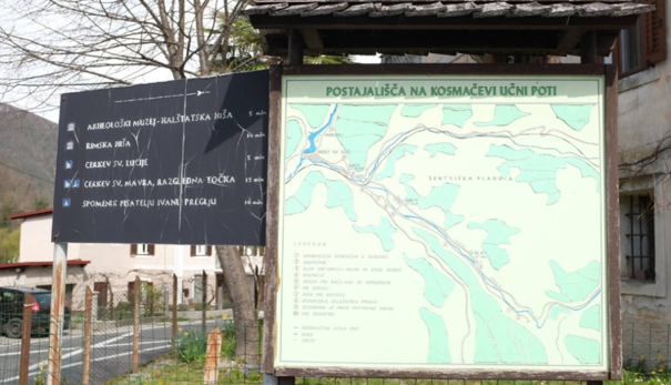 Kosmačeva učna pot - zemljevid